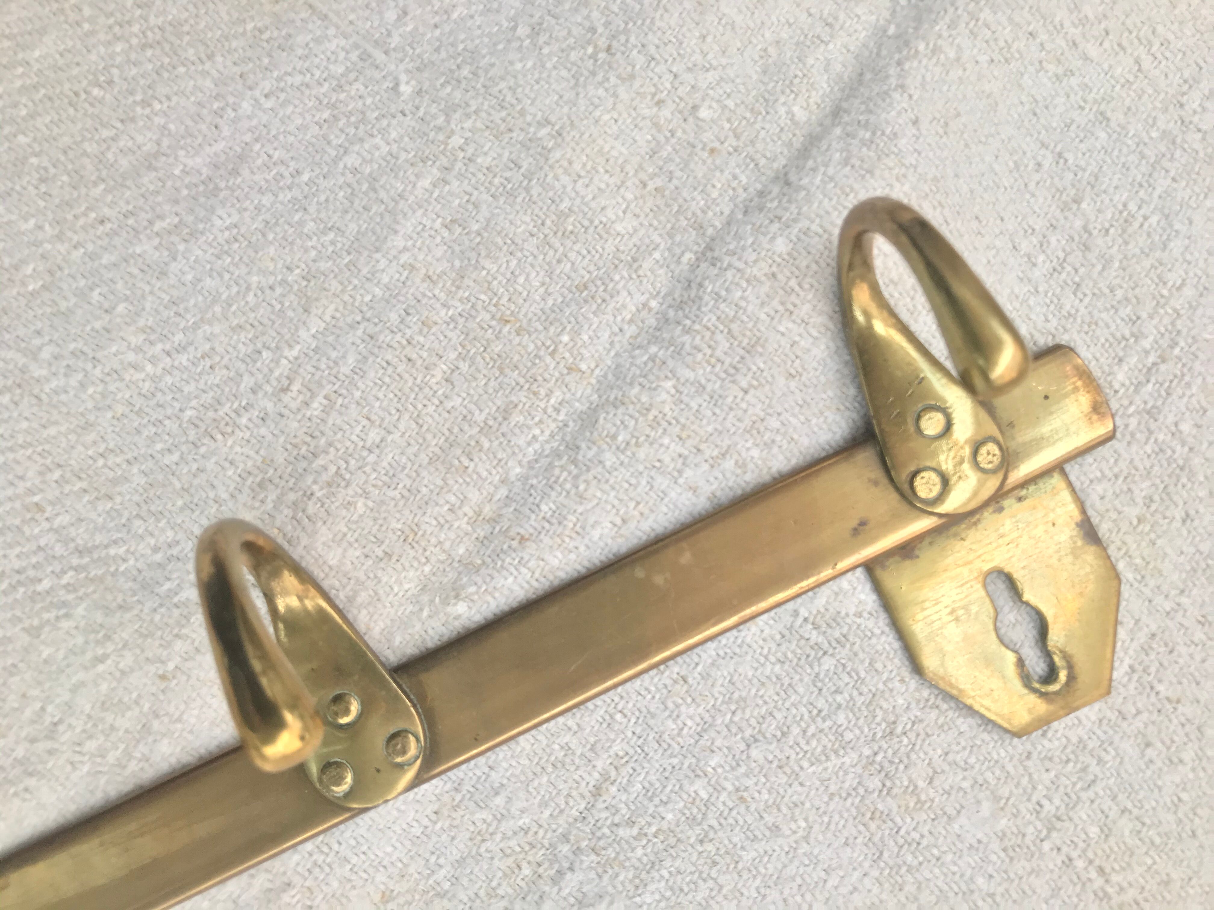 Brass wall patère 5 hooks