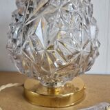 Chiseled glass table lamp