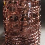 Orangeade set, pitcher, six glasses, purple glass, 70s