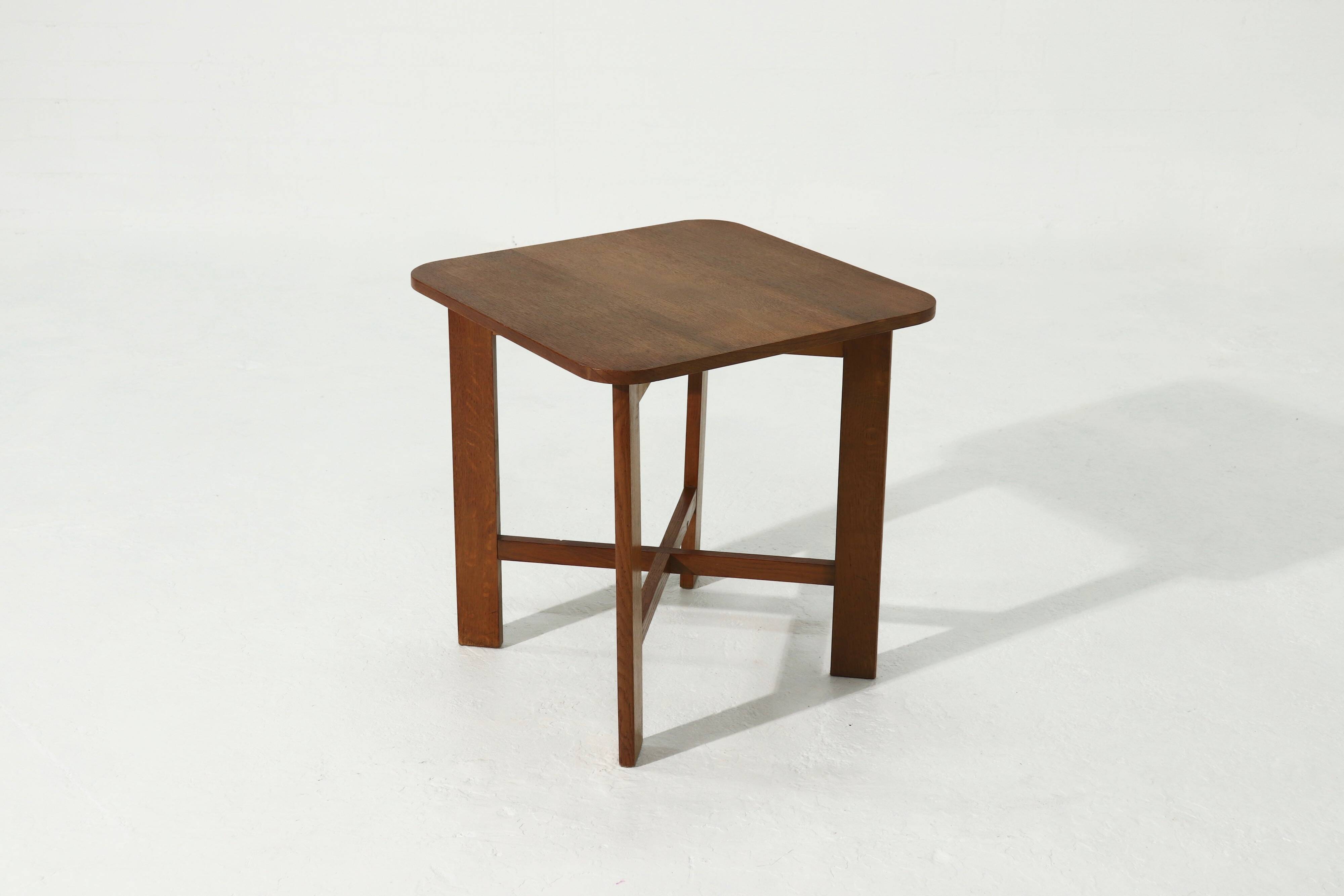 Modernist Amsterdam School Oak Side Table 1920s