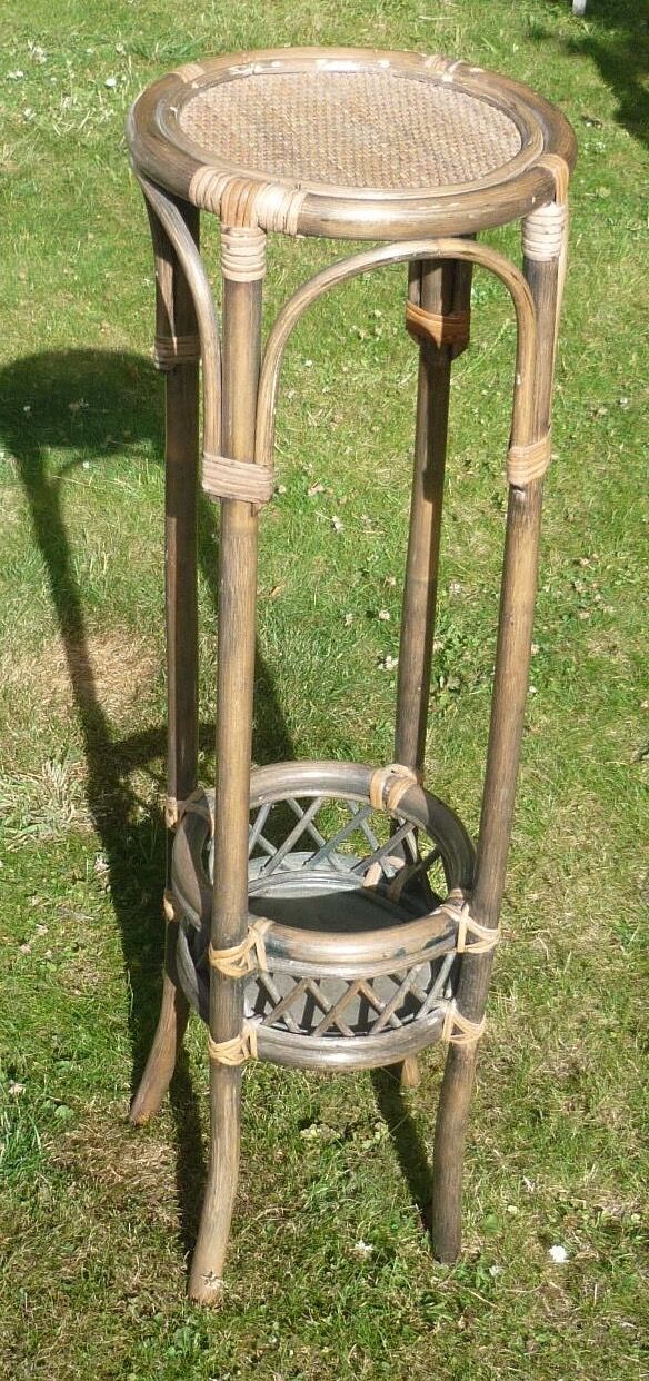 Side table in rattan and bamboo