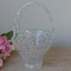 Vintage 1970s crystal basket – oval bowl with handle