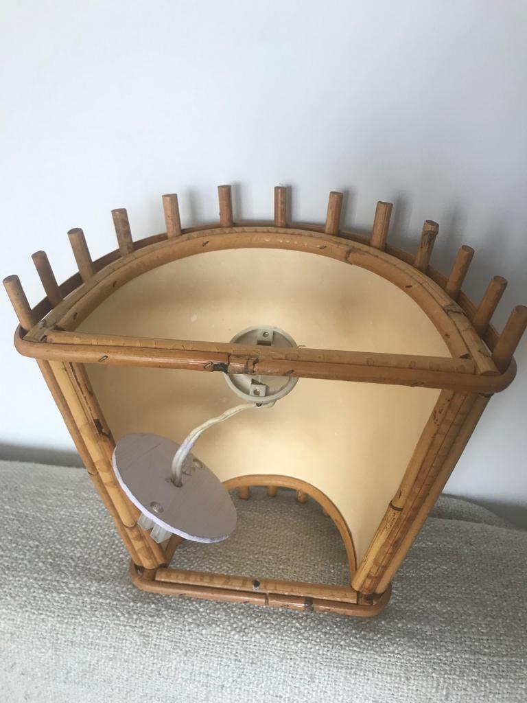 Pair of vintage bamboo wall lights