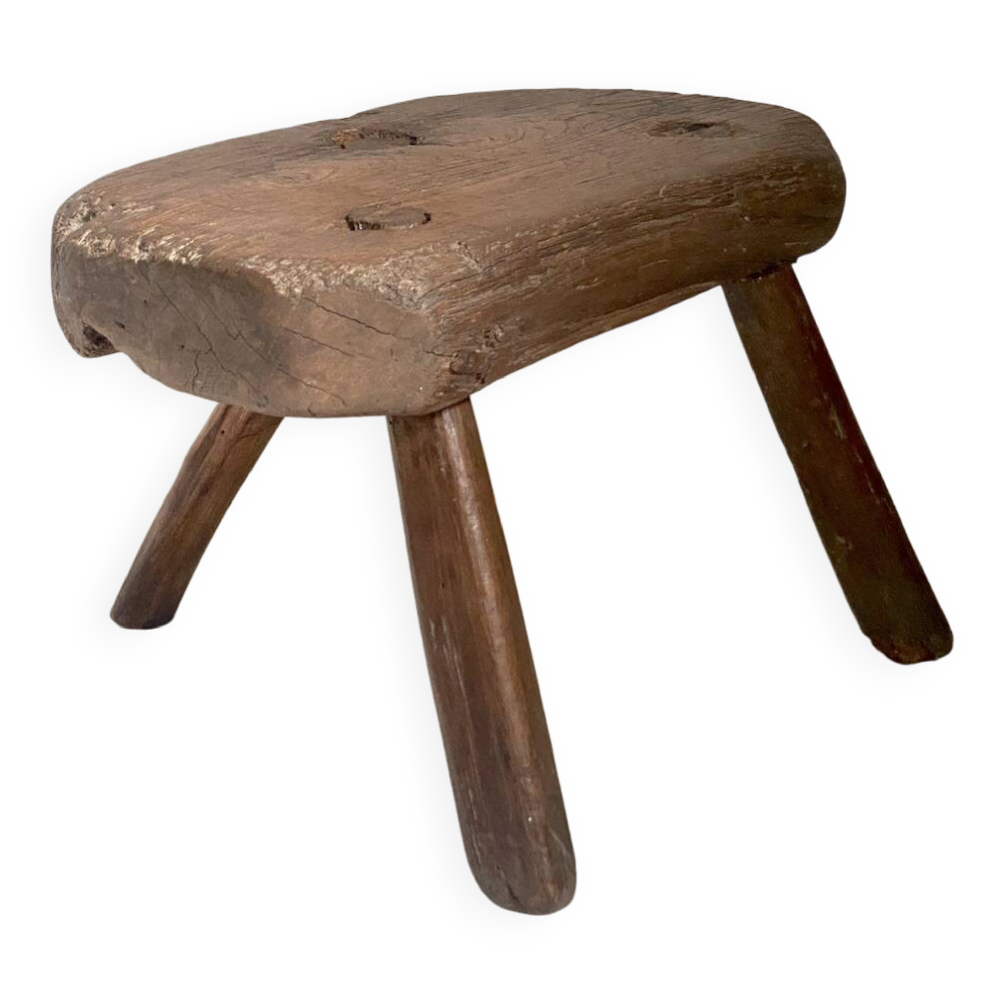 Brutalist Tripod Foot Stool Solid Wood