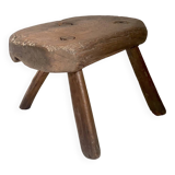 Brutalist Tripod Foot Stool Solid Wood