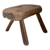 Brutalist Tripod Foot Stool Solid Wood