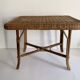 Table basse ancienne en rotin et bambou, 1950