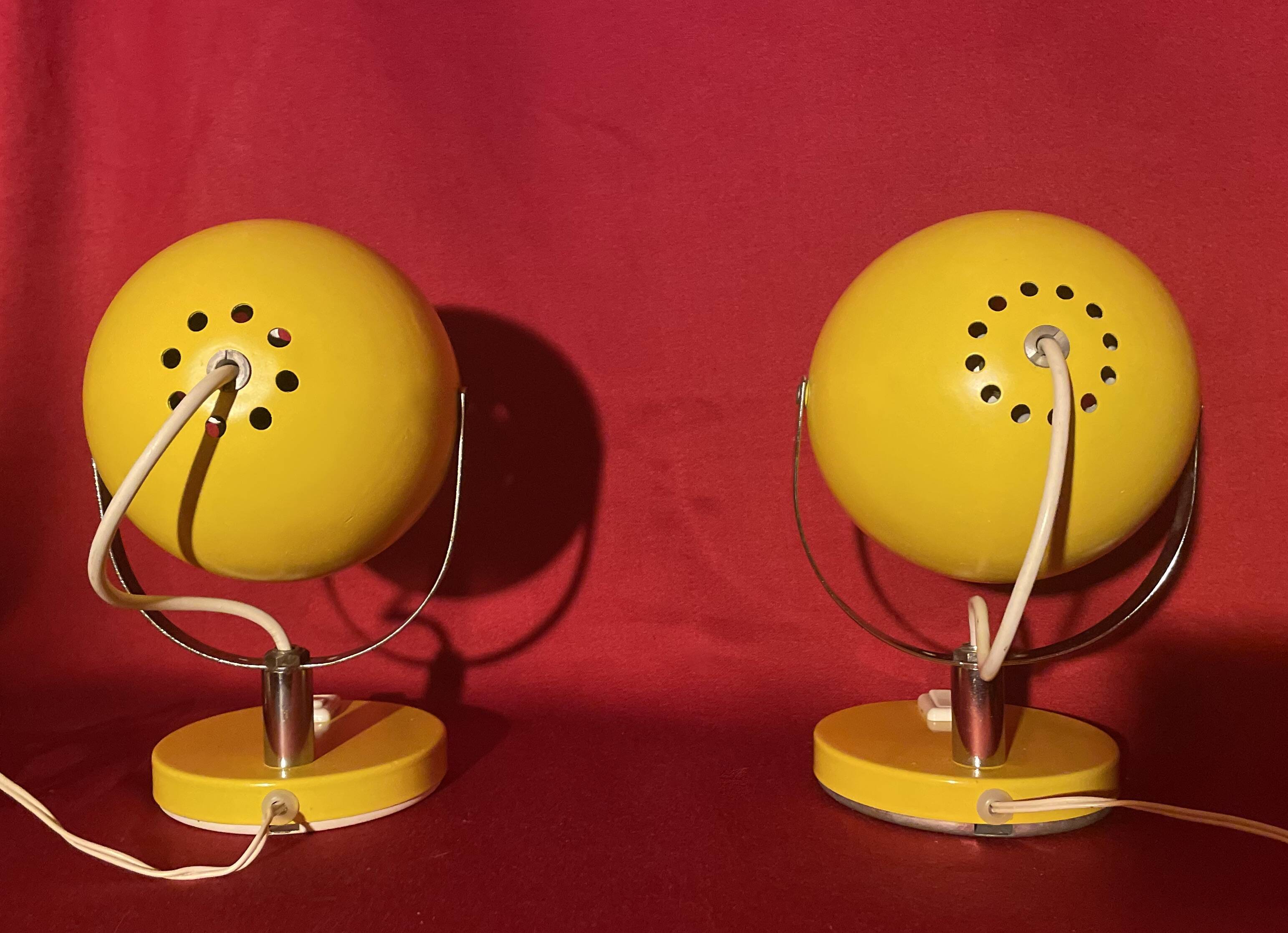 Pair of Eye Ball lamps, Space Age, 70s