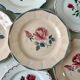 Set of 6 mismatched dessert plates Digoin, Badonviller Salins (Jacqueline) 30s-40s