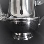 Tea and coffee set on tray, in silver metal Ercuis Goldsmith