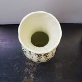 Old vase h becquet ceramic décor flowers made in belgium vintage