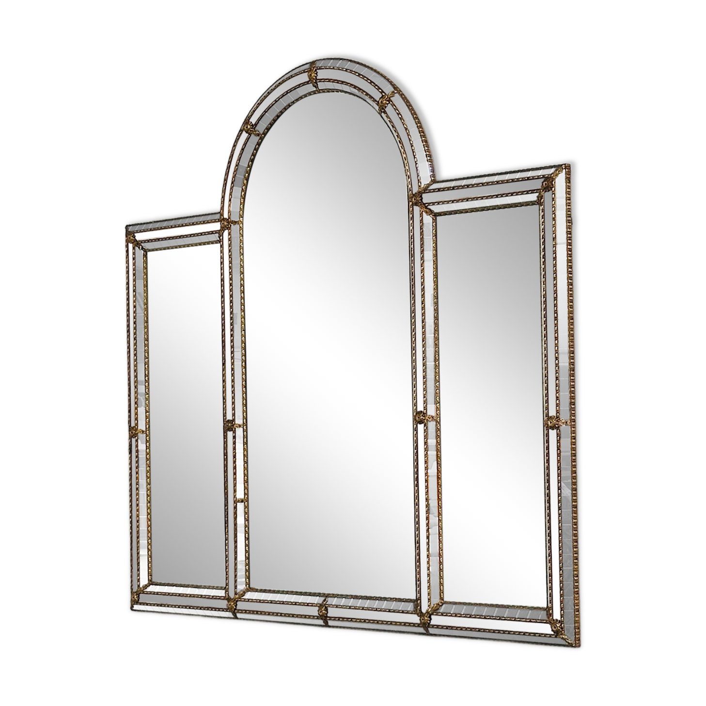 Large decorative Spanish mosaic mirror, 1980s