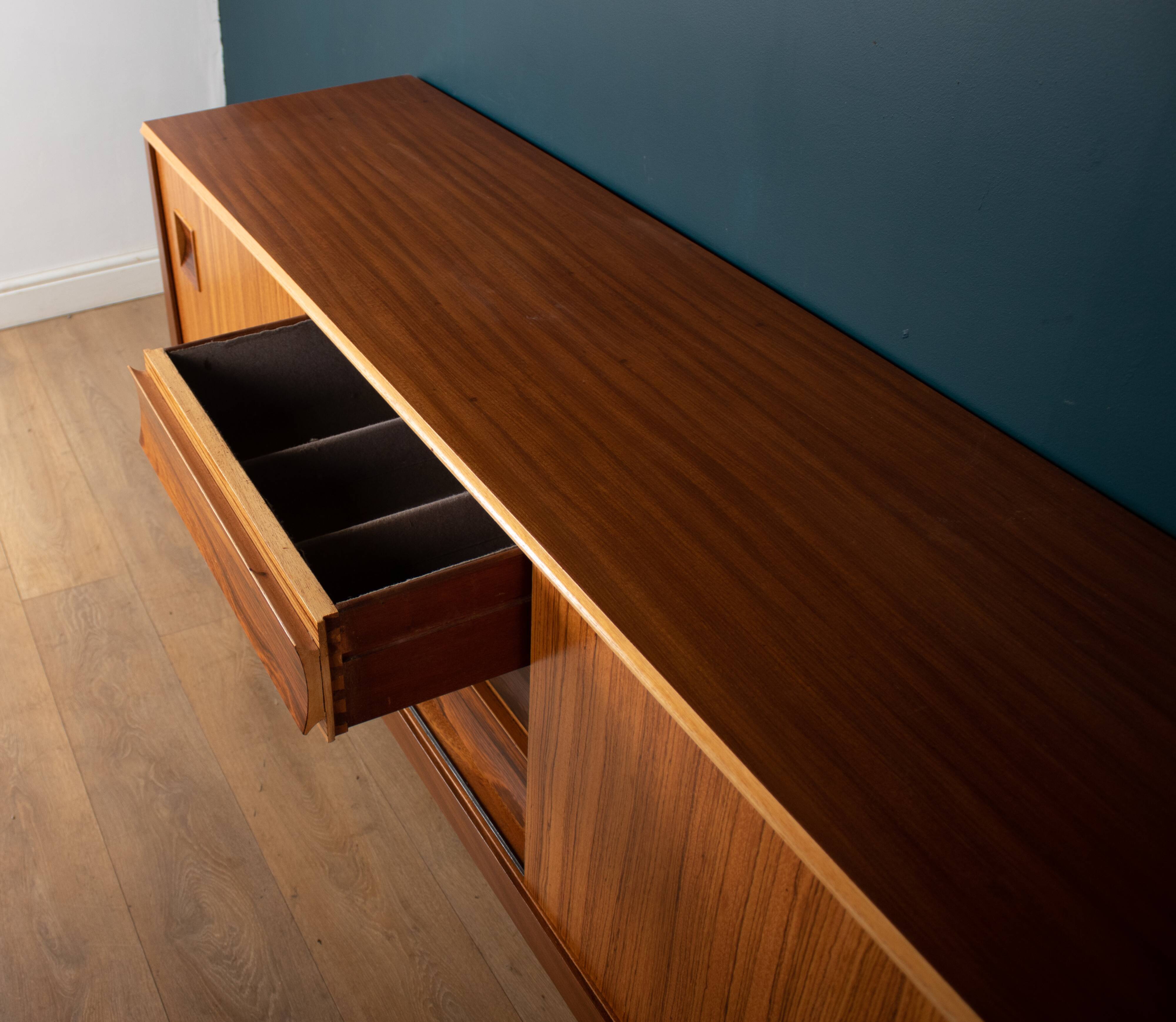 Retro 1960s long zebrano & rosewood sideboard by elliots of newbury eon
