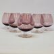 6 Antique Plum-Colored Crystal Cognac Glasses