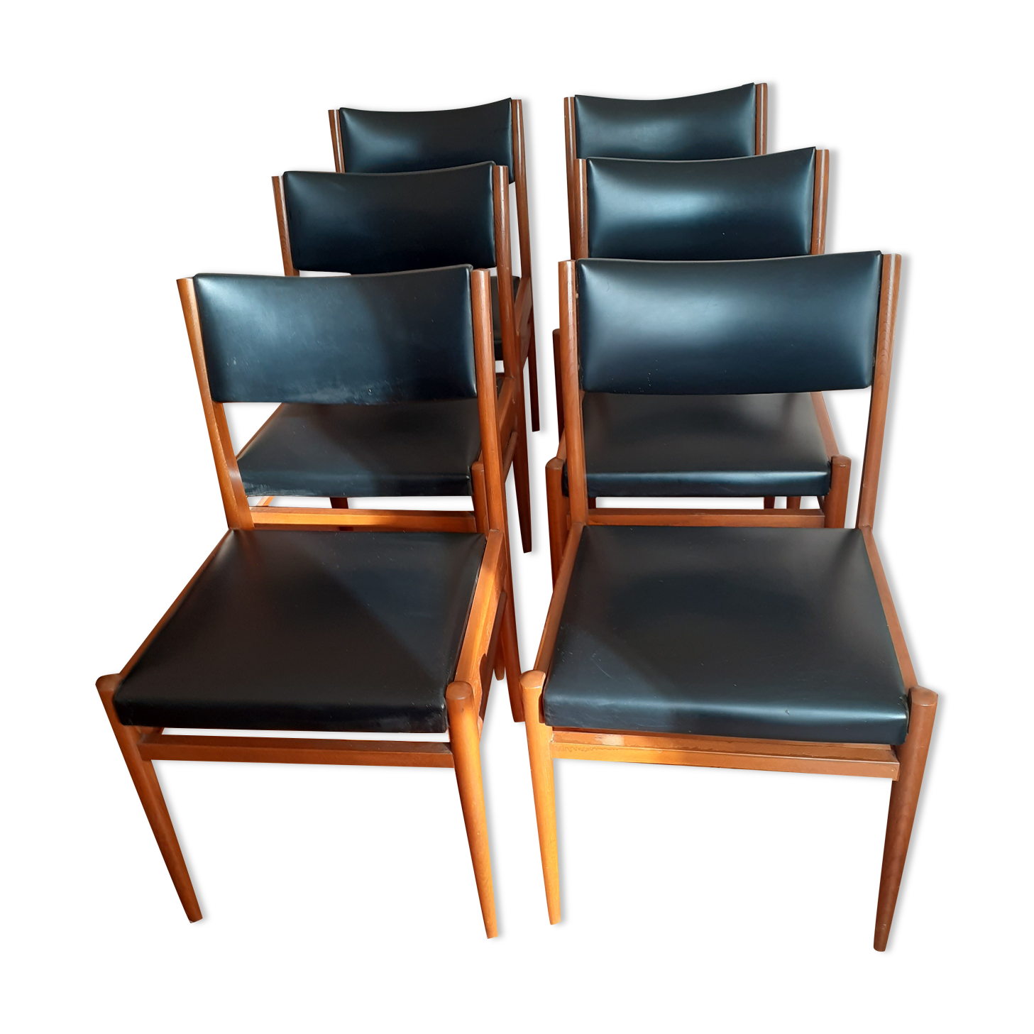 Vintage chairs in black leather