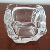 Large square solid glass ashtray
