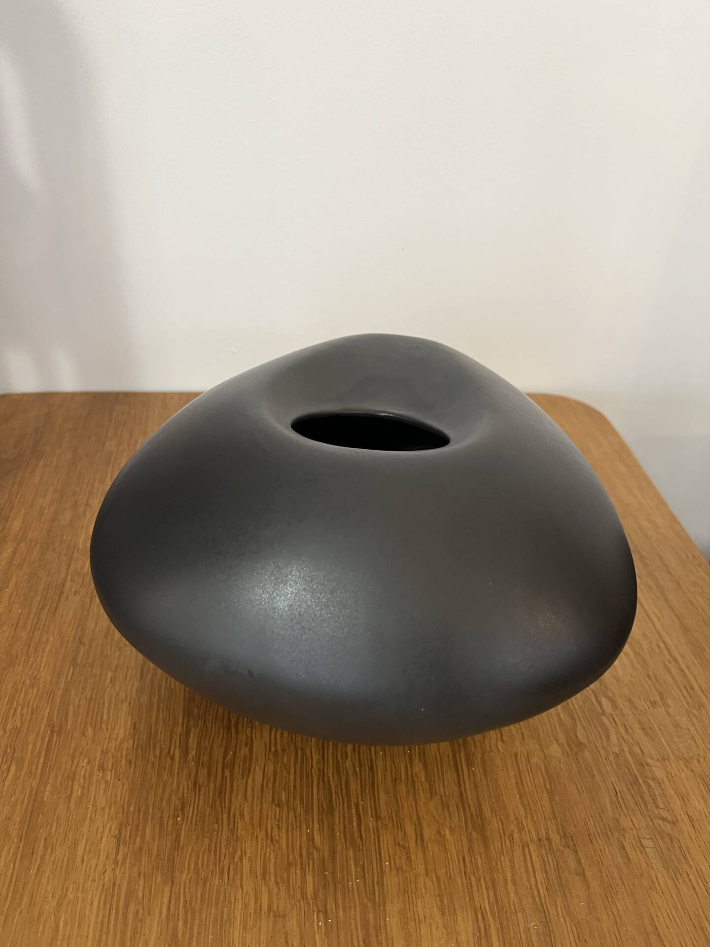 Matte black ceramic pebble vase IKEA Vintage