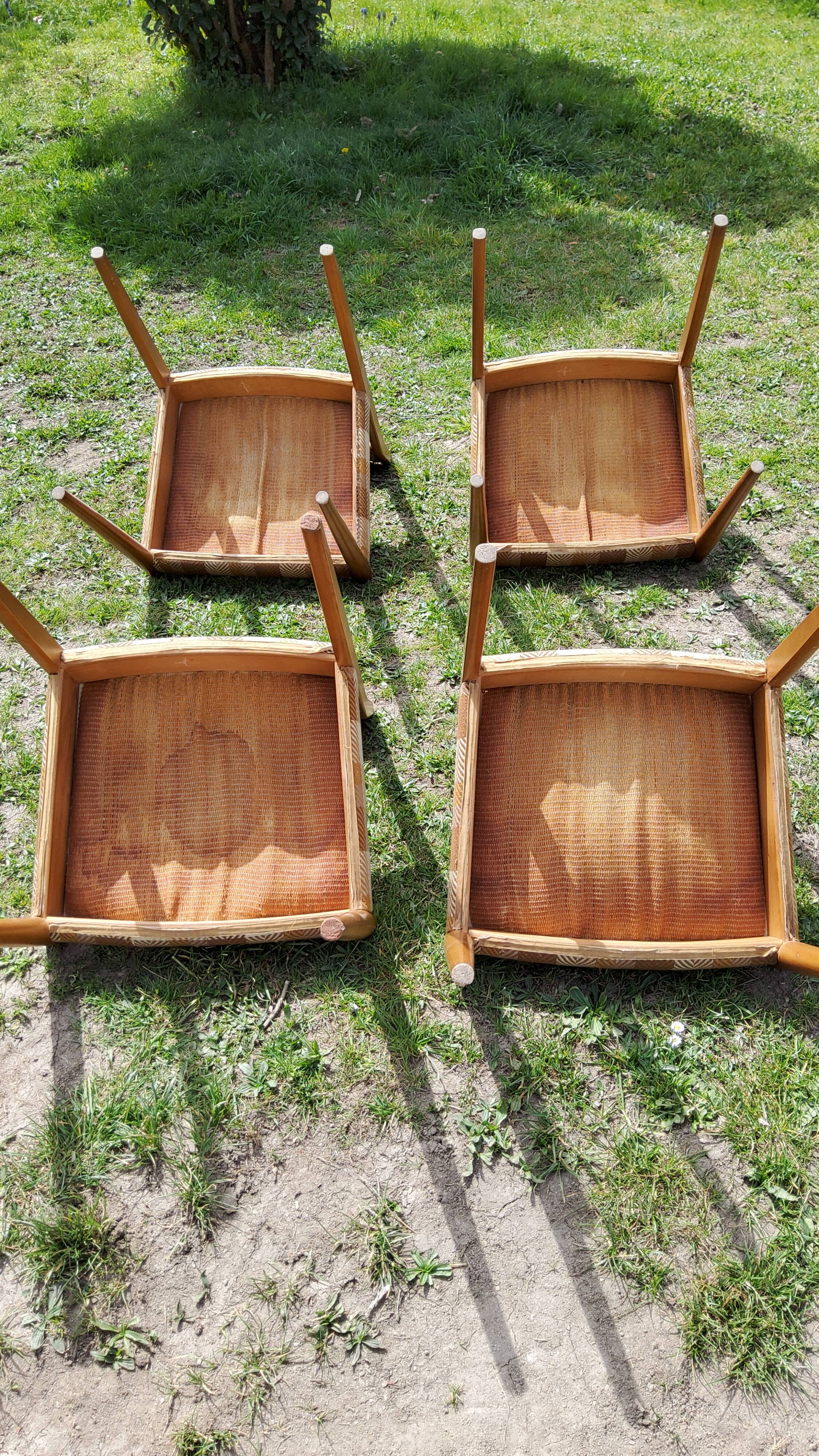 Set of 4 Scandinavian style chairs from the 70s