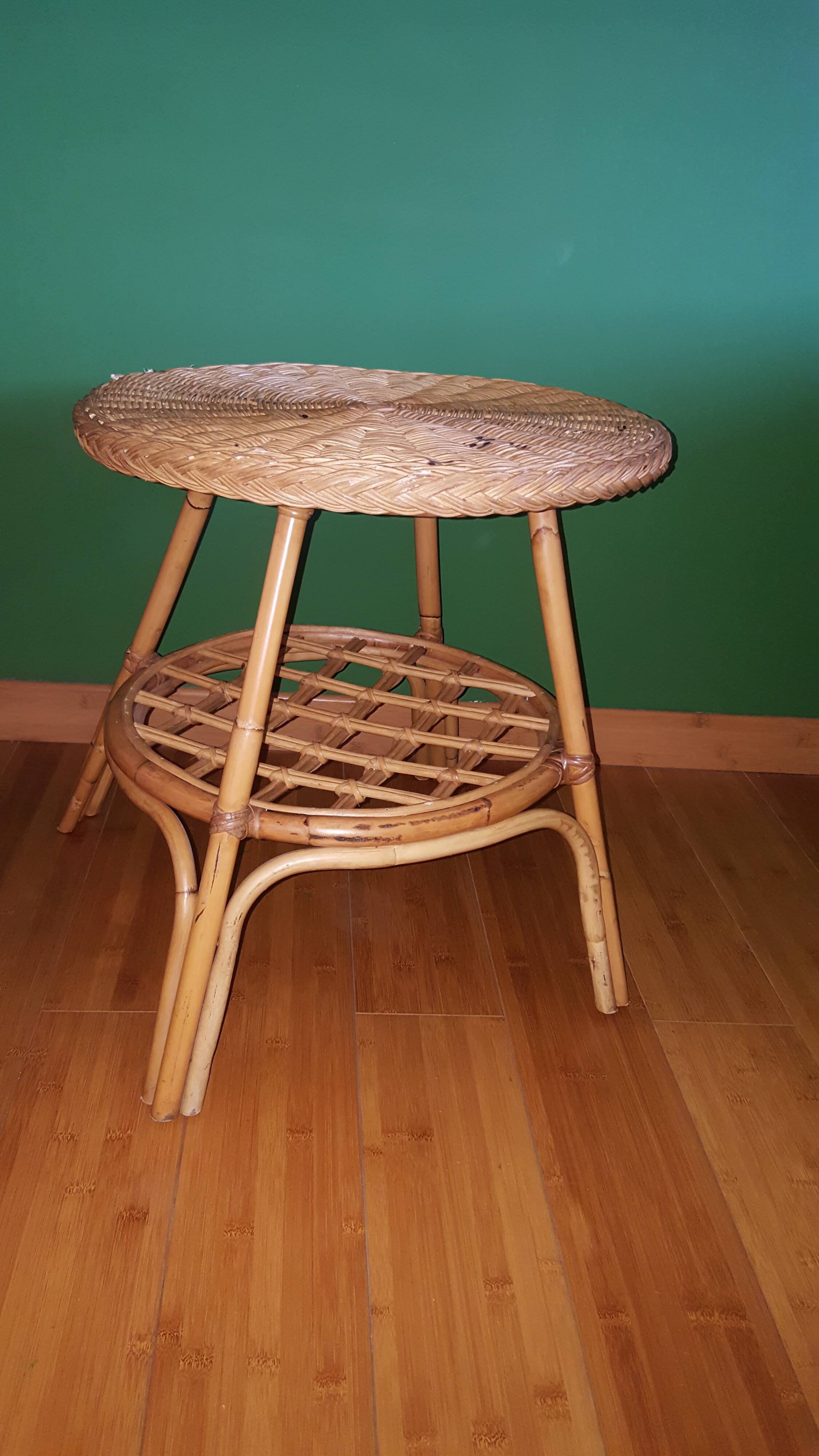 Vintage rattan table