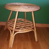 Vintage rattan table