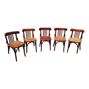 Série de cinq chaises - bistrot