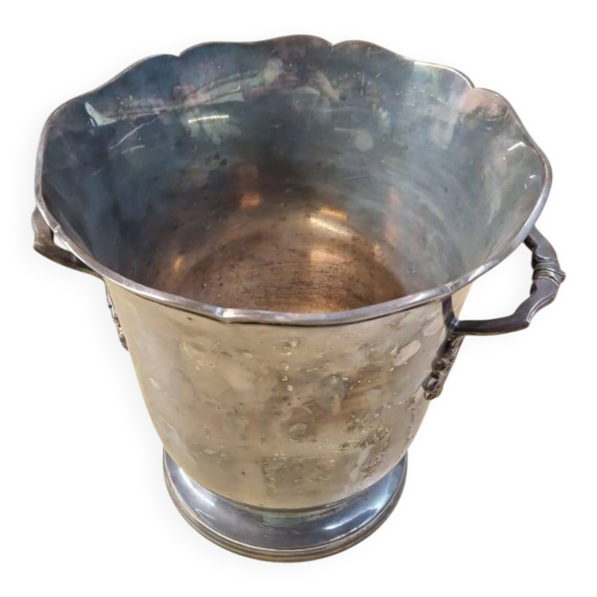 Antique Louis XV style silver-plated champagne bucket - France