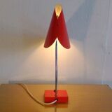 By Josef Hurka for Napako 1960 red desk lamp