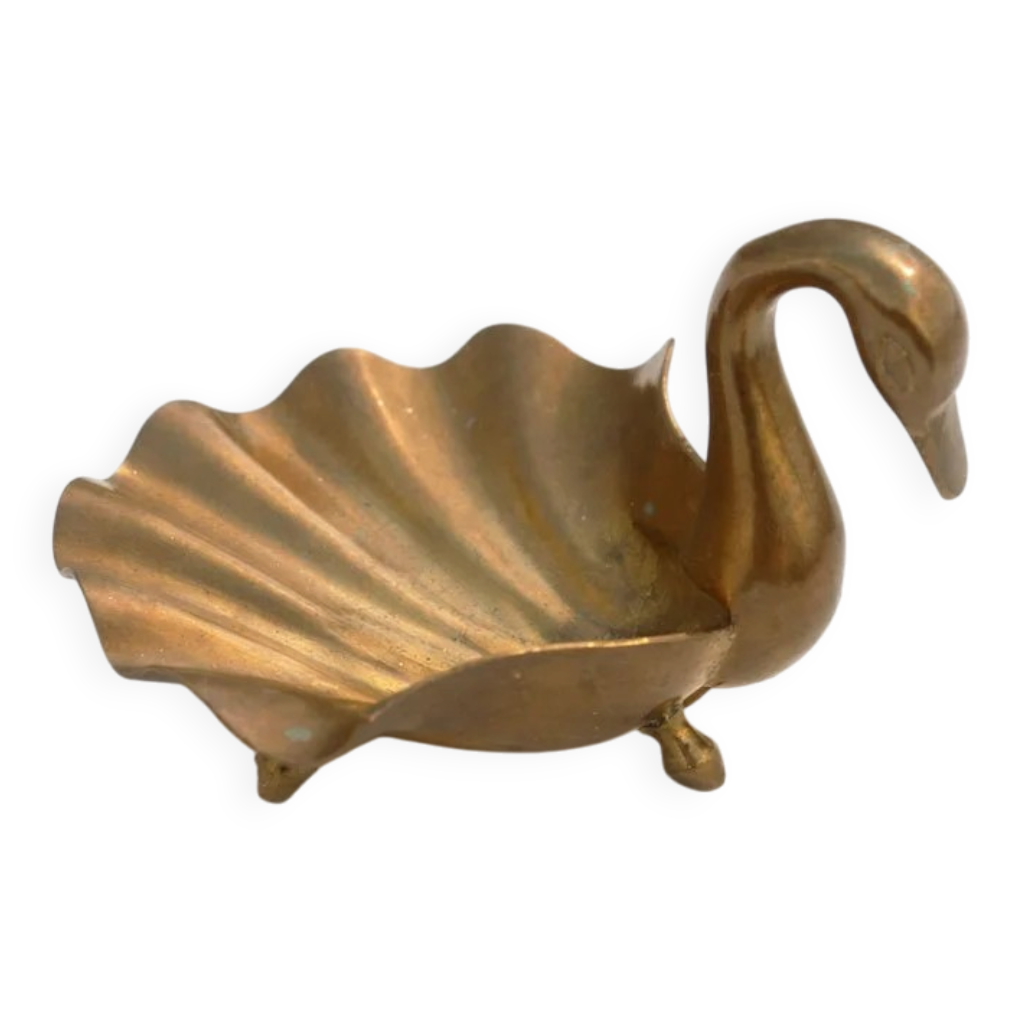 Vide-poche en laiton forme coquillage style milieu du siècle