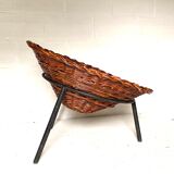 Pair of wicker basket armchairs