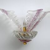 Pair of Classic Italian Murano Glass Leafs Wall Sconces, 1960s