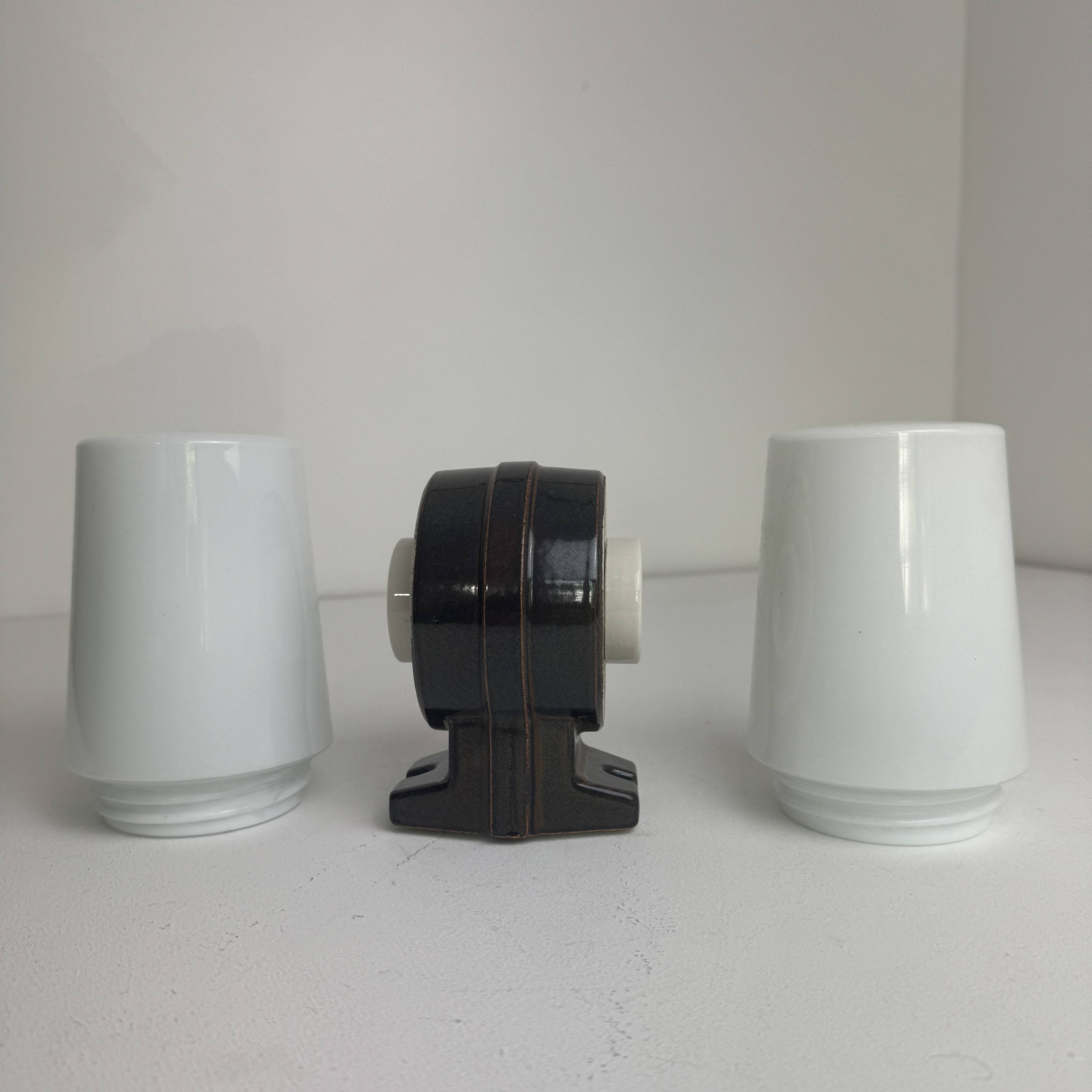 Old large scandinavian wall light in opaline "ifö"