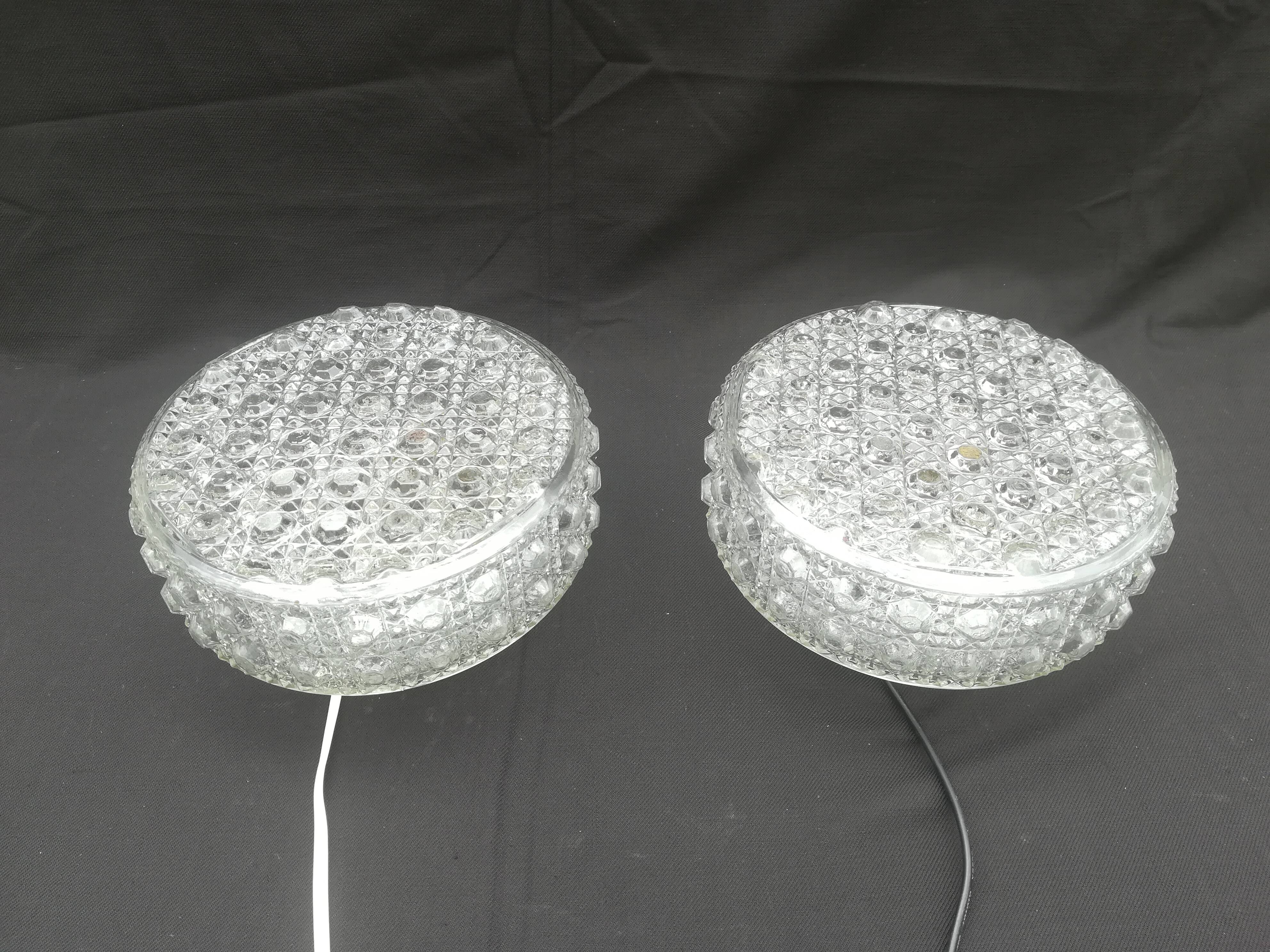 Pair of round ceiling lights