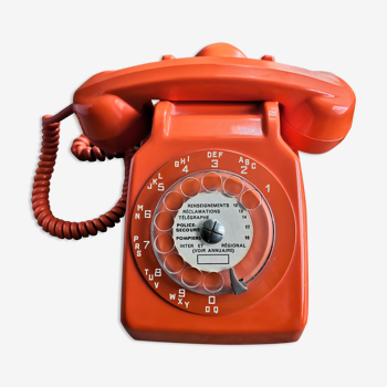 Téléphone socotel orange vintage