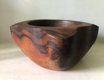 Large mortar in olive wood