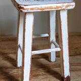 Workshop stool in vintage patinated solid wood