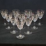10 anciens verres a eau en cristal taillé art déco saint louis / baccarat