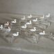 14 antique glass knife rests / ducks