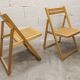 Paire de chaises pliantes Ikea 1970 couleur miel