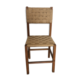 Chair made of wood and rope