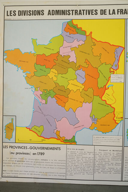 Large school poster history, geographic in 1789 two-sided