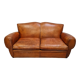 Vintage french leather sofa c1950