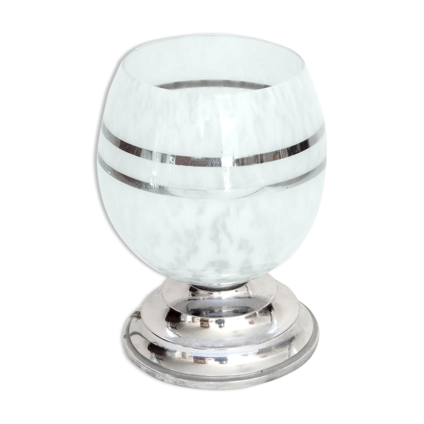 Art deco lamp Clichy glassware silver threads