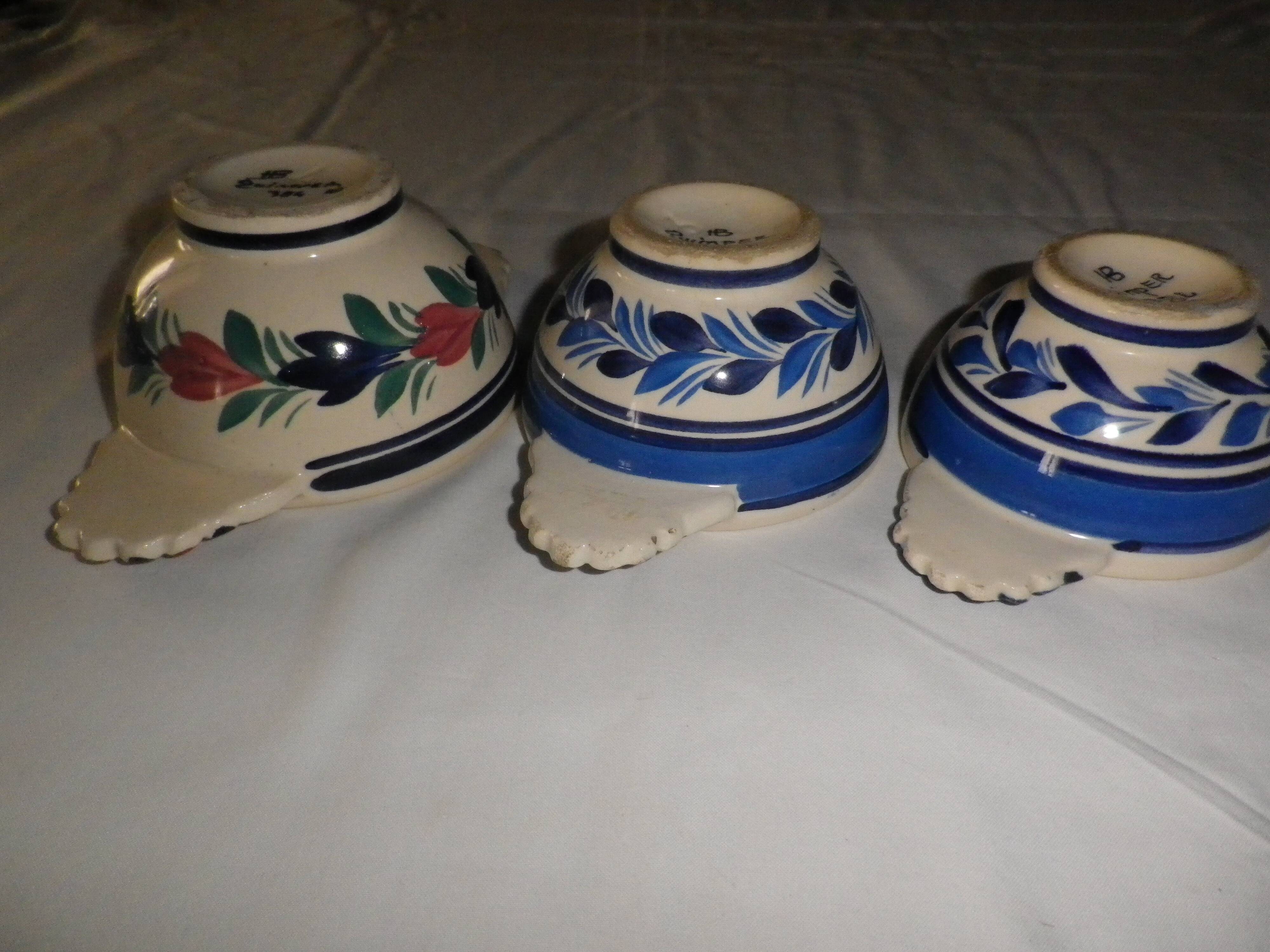 lot de 3 bols a oreilles quimper