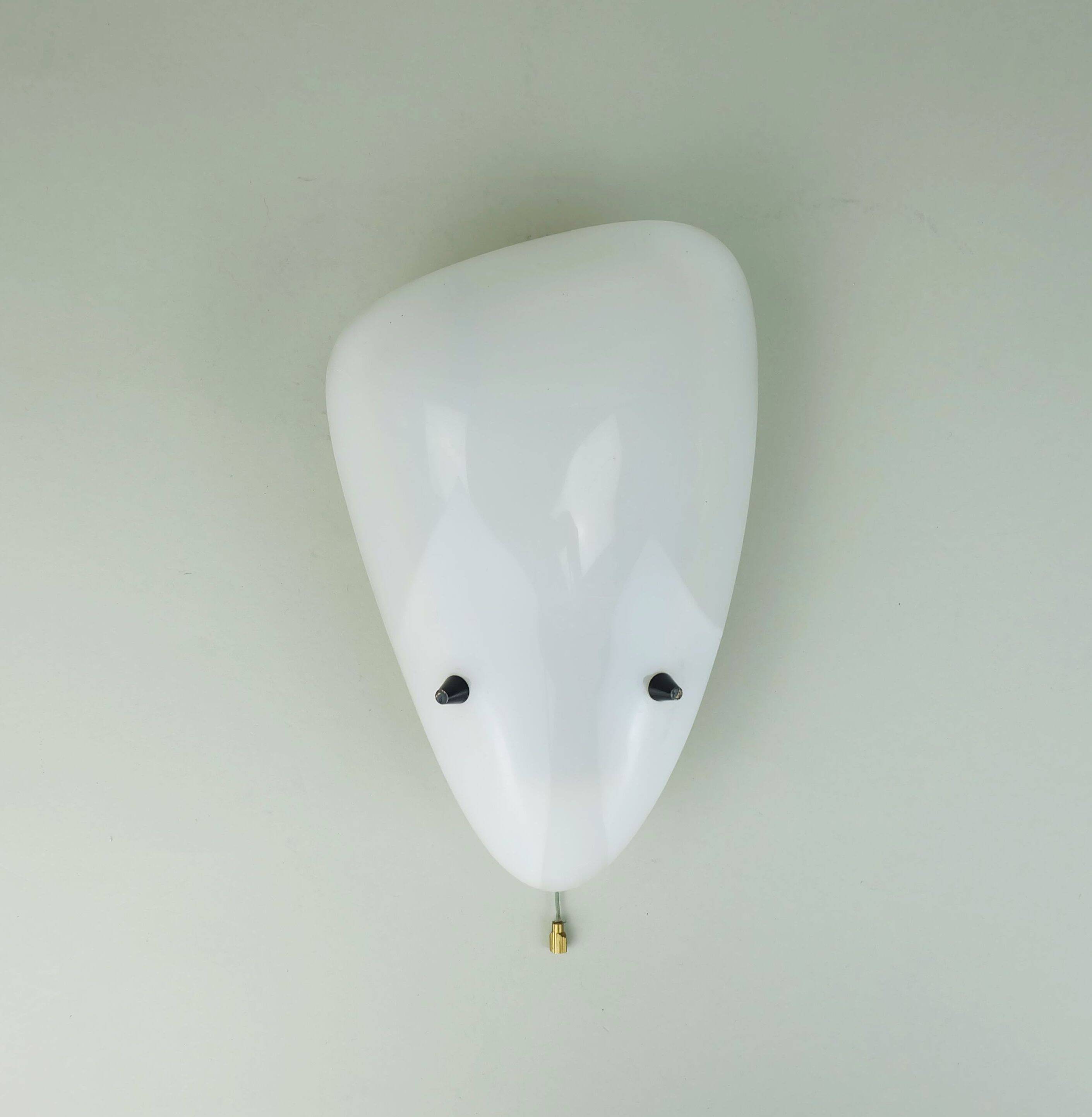 1950s SCONCE tele ambiance metal mesh with white acrylic shade