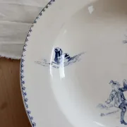 Antique hollow plate Creil and Montereau Téniers service - Ironstone