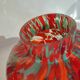 Old multi-colored glass flower vase