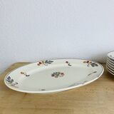 7 Longchamp iron earth plates and dish, Aubépine model
