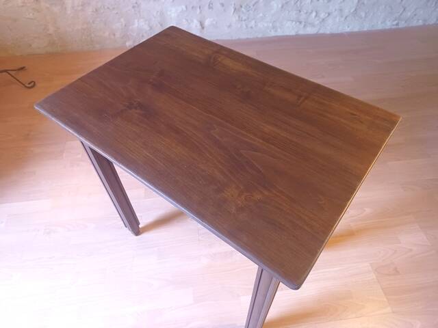Table bureau ou table d’appoint art déco années 1930 vintage bois massif