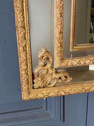 Miroir a parcloses debut XXe stuc dore style Louis XV