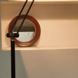 Lampadaire en aluminium noir et doré années 80